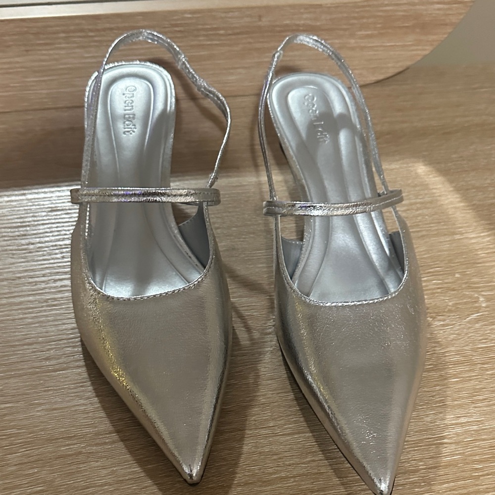 Silver Women's Slingback Heels